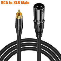 Premium Gold - Plated XLR to RCA Coaxial Shielded Audio Cable - 5m (RCA to XLR Male)