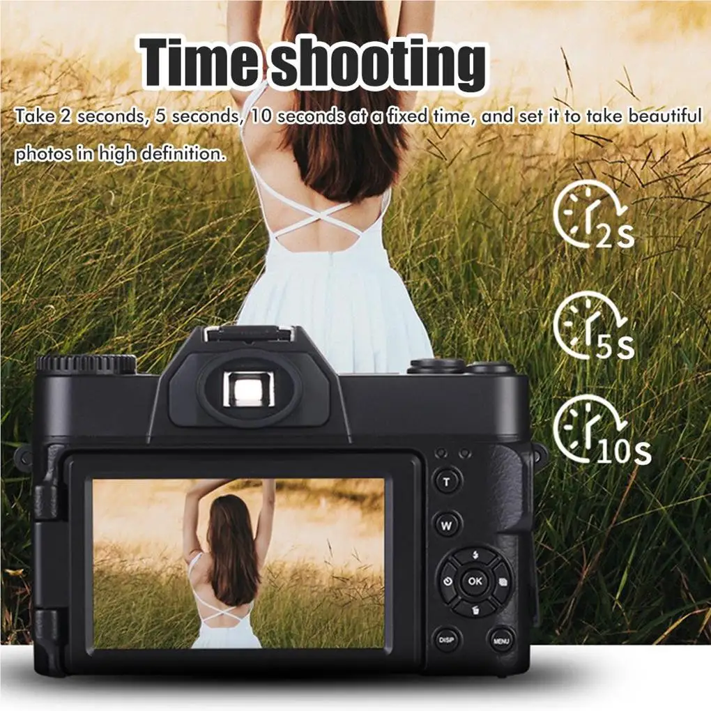 4K HD Professional Digital Camera Camcorder WIFI Webcam Wide Angle 16X Digital Zoom 48MP Photography 3 Inch Flip Screen Recorder