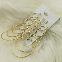 6Pairs Hoop Earrings Set Big Circle Earrings Jewelry for Women Girls Ear Clip Punk Style Earrings Fashion Jewelry Accessories - Image 5