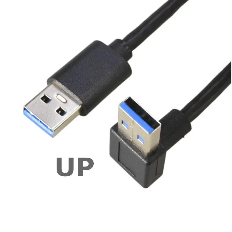 Right Angle USB 3.0 Male to Male Data Cable – High-Speed 5Gbps Connectivity