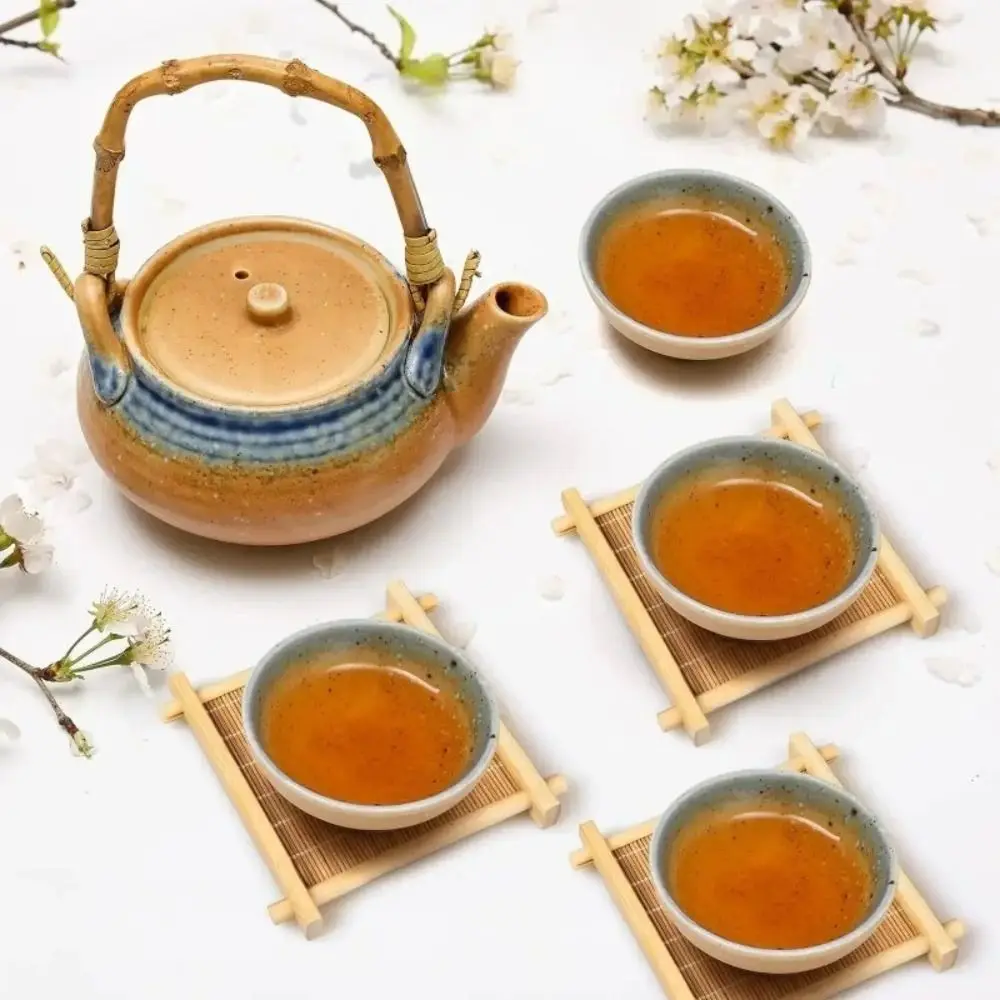 Bamboo Heat Resistant Square Tea Trays Coasters