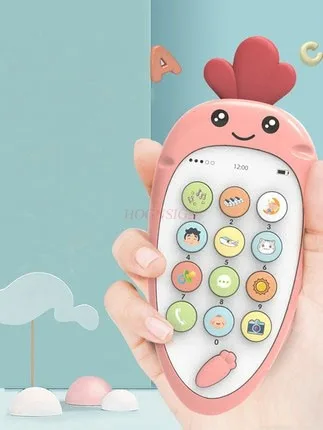 

Маленькая игрушка-кролик, головоломка с редисом, детская имитация музыки, детский телефон может кусать мальчиков и девочек, чтобы успокоить ребенка