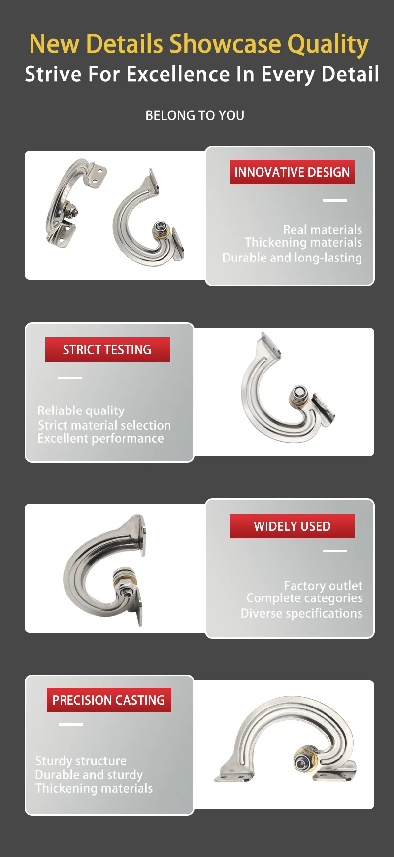 Description Picture 5 of itemCommercial Activity 304 Stainless Steel Multi Specification Internal Damping Adjustable Torque Electrical Cabinet Hinge