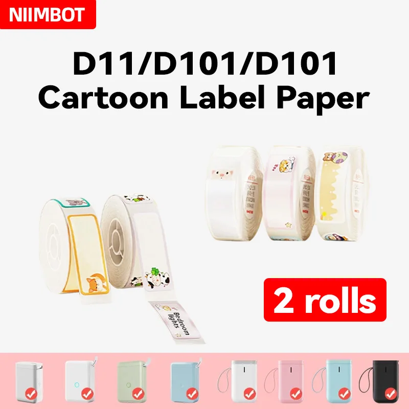 

Niimbot D101 D11 D110 Color Cartoon Smart Portable Label Printer Thermal Labels Waterproof Maker Fast Printing Home Use Office