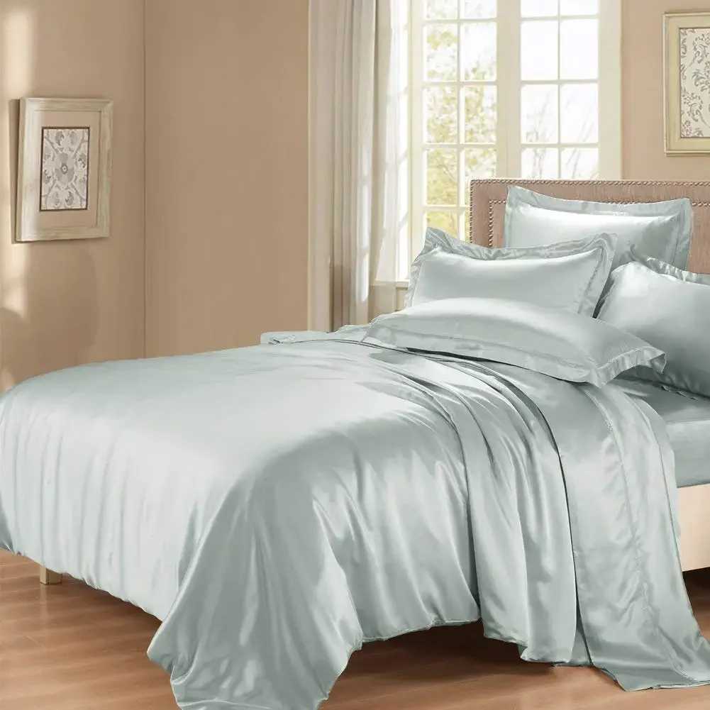 

19/22/25MM Seamless plain dyed 100% silk duvet cover silk bed set silk bed sheet