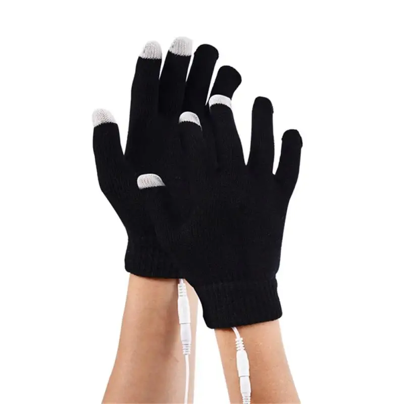 1Pair USB Heated Gloves For Men Women Warm Portable Knitting Heating Mittens Hands Warmer Touch Screen Ski Accessories 6