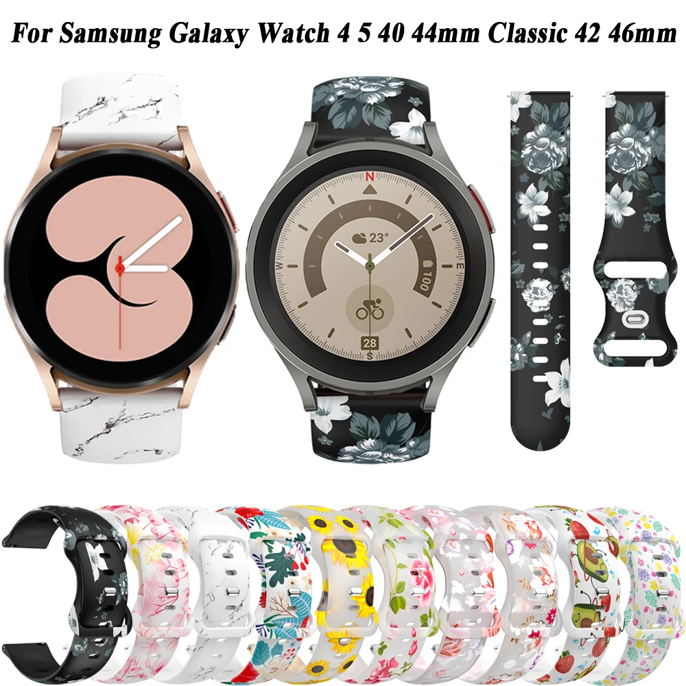 

20mm Strap For Samsung Galaxy Watch 5 4 6 40mm 44mm/Watch5 pro 45mm Silicone Bracelet For Galaxy Watch4 Classic 46mm/42mm Correa