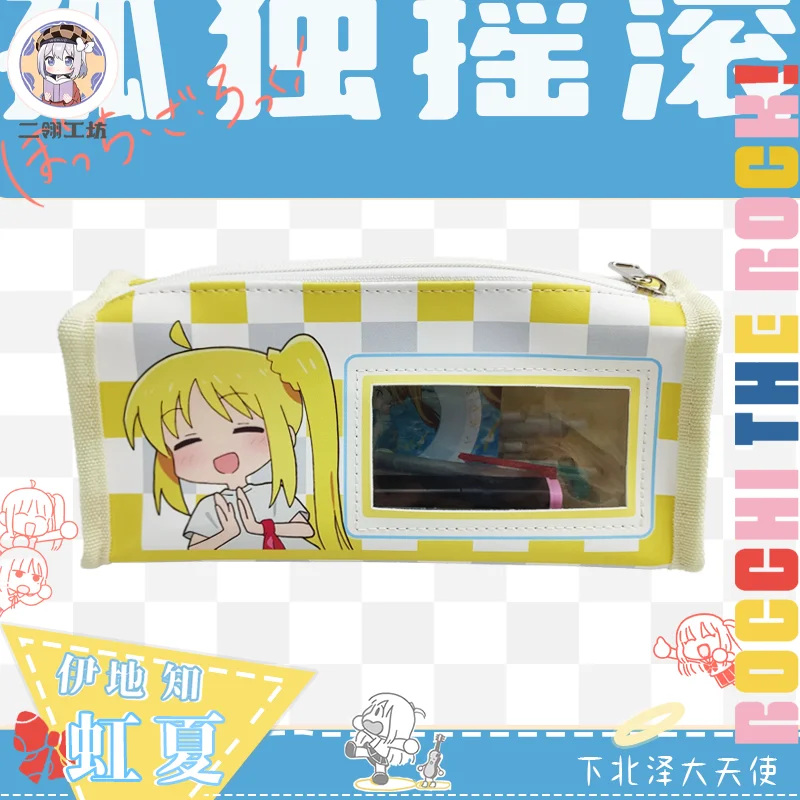 

Anime Bocchi The Rock Cosplay Ijichi Nijika Canvas Transparent Campus Student Portable Flip Pencil Case Stationery Gifts