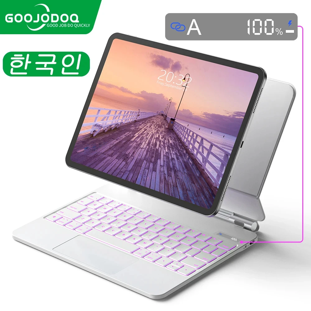 GOOJODOQ Magic Keyboard for iPad Pro 11 iPad Pro 13 2024 Air 6 Air