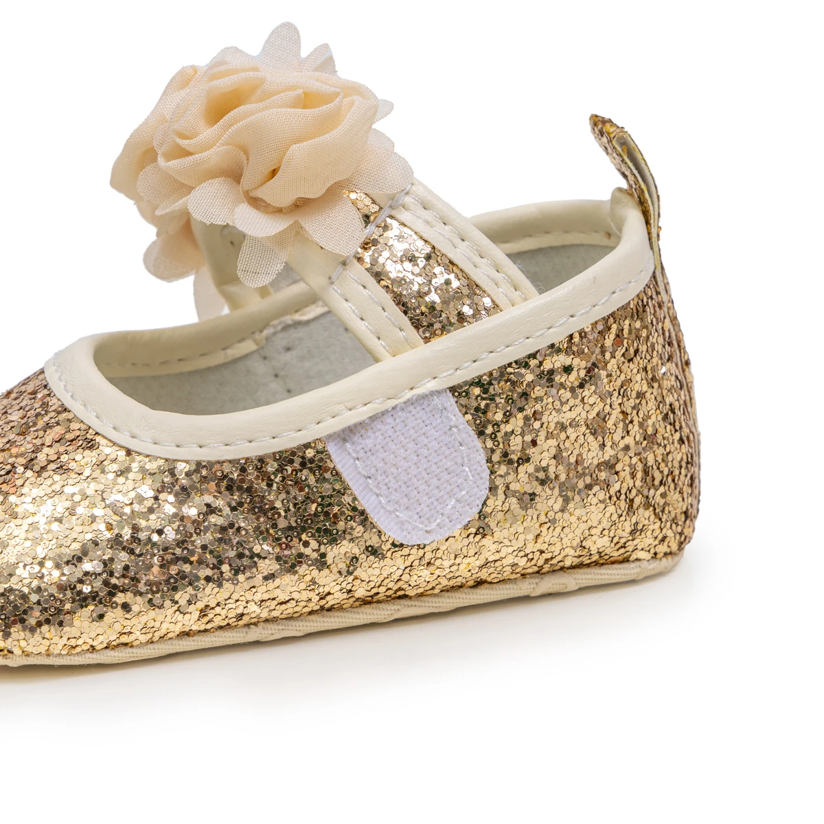 KIDSUN Baby Girl Shoes Party Cotton Bottom Non-slip Bling Newborns Infant Crib First Walkers Toddler Baby Shoes Flower Lace 5
