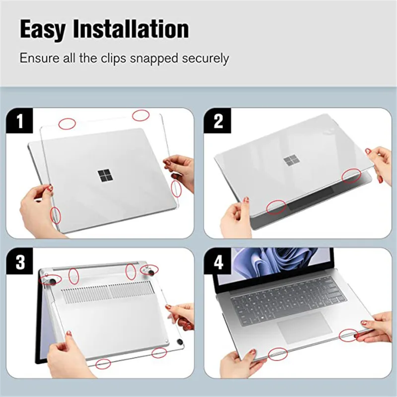 Capa Fosca para Laptop Microsoft Surface Capa Protetora de Casca Dura Modelo 1872 1873 1953 1979 15 Polegada 2023 Novo 2023 - Imagem 4