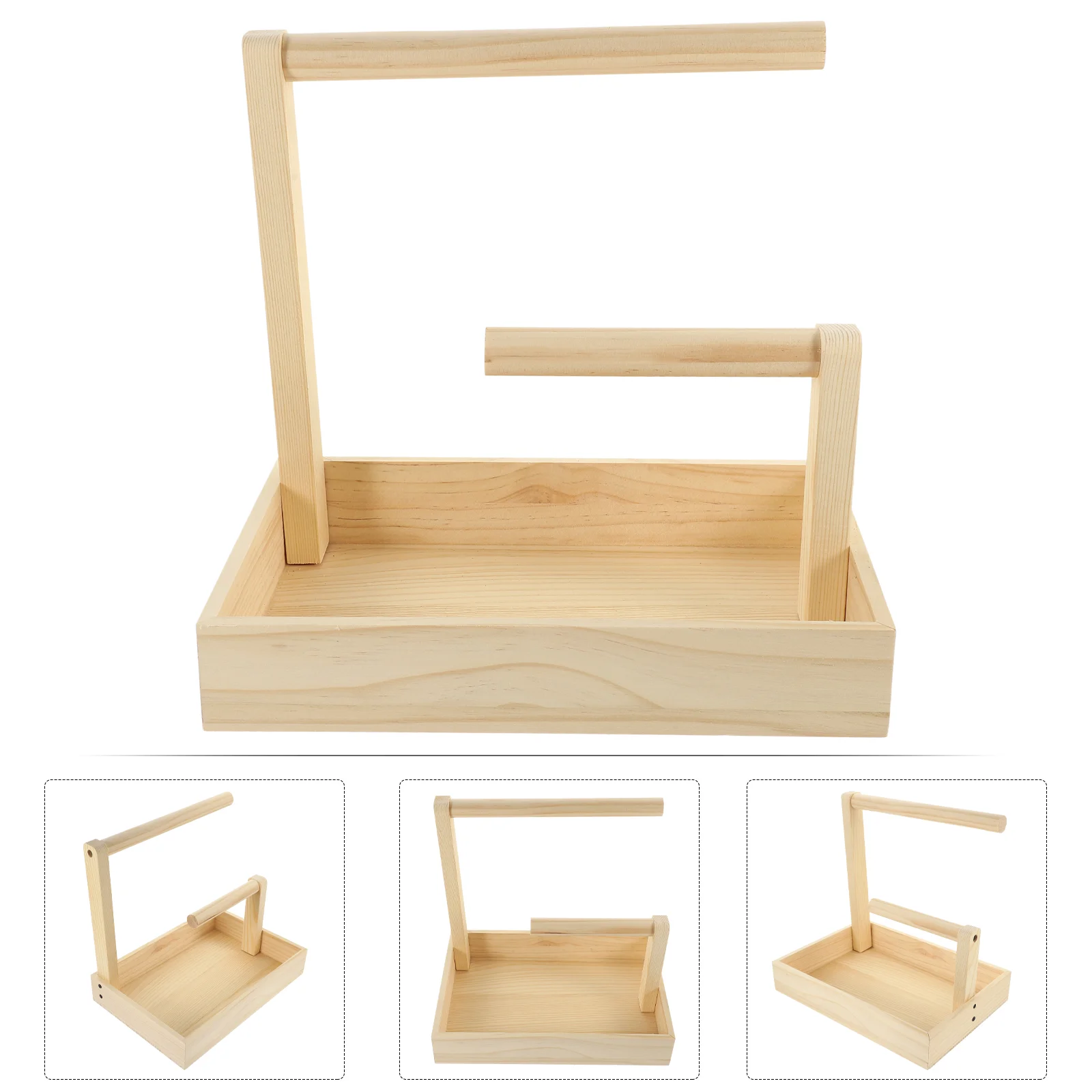 

Jewelry Display Stand Brackets Necklace for Selling Holder Bracelets Wood Keychain with Tray Organizer