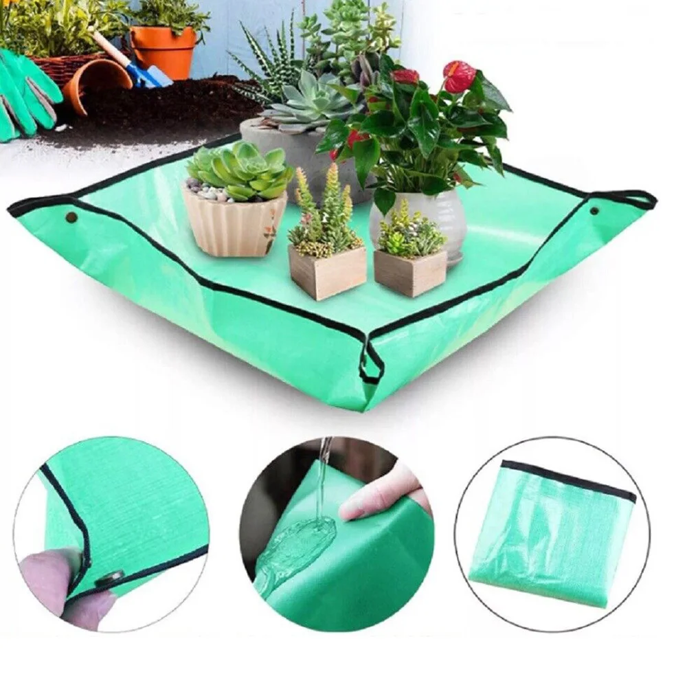 

66/75/100cm Planting Mat Gardening Repotting Pad Foldable Garden Plant Flower Pot Mat PE Waterproof Transplanting Mats