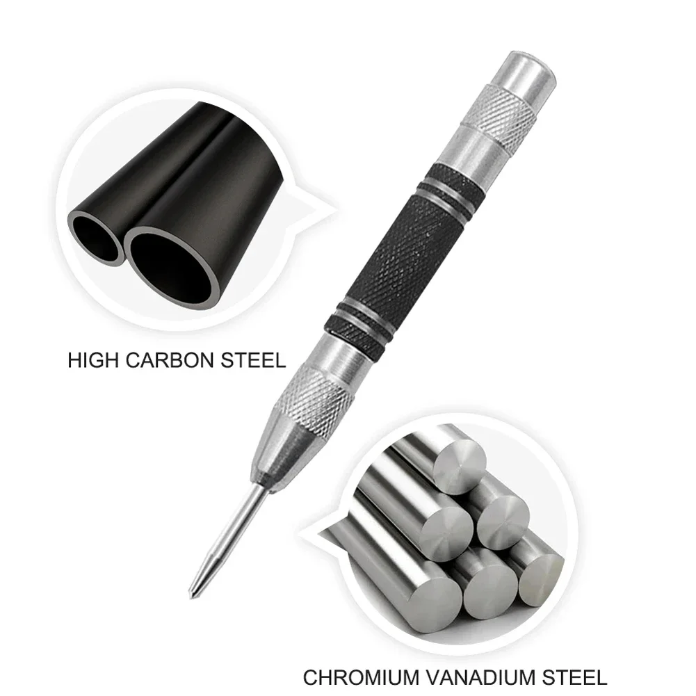 

1 Pcs Automatic Center Punch 128mm Spring Loaded Marker Wood Glass Press Dent Drill Woodworking Tools Accessories