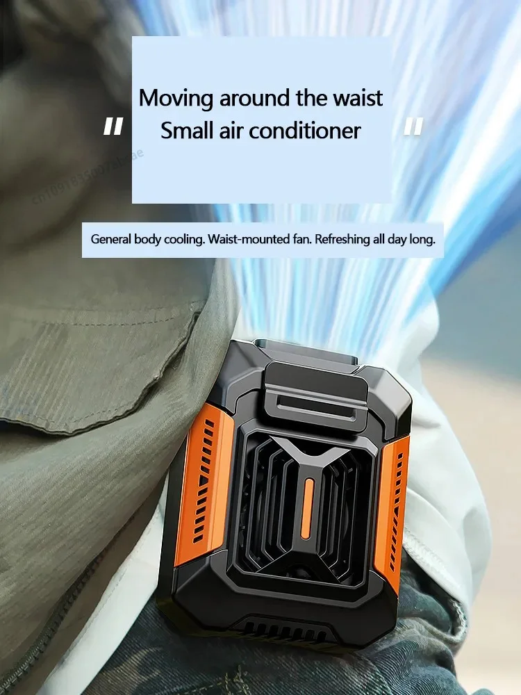 HOMFISH Personal Belt Clip Fan Portable Power Bank Flashlight Wearable Fan Hanging Neck Fan for Outdoor Works Hiking Camping