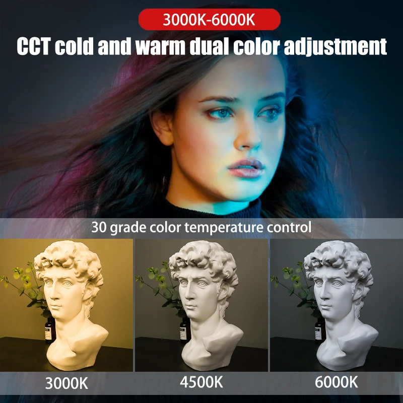 Фото LUXCEO Q508A ручной RGB фотографический Штатив для фотостудии 3000K-6000K CRI 95 №4