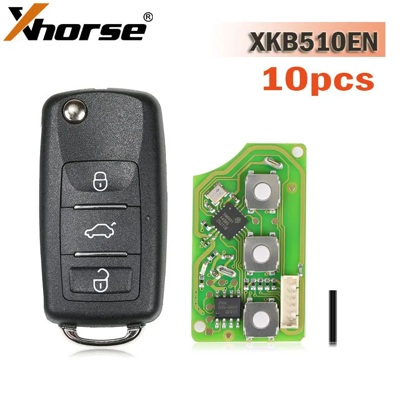 

10PCS Xhorse XKB510EN Universal Wire Remote Key B5 Type 3 Buttons Remote Car Key English Version for VVDI2 VVDI MINI Key Tool