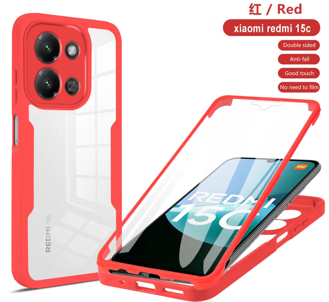360° Transparent Soft Full Body Cover Case with Double-Sided Protection