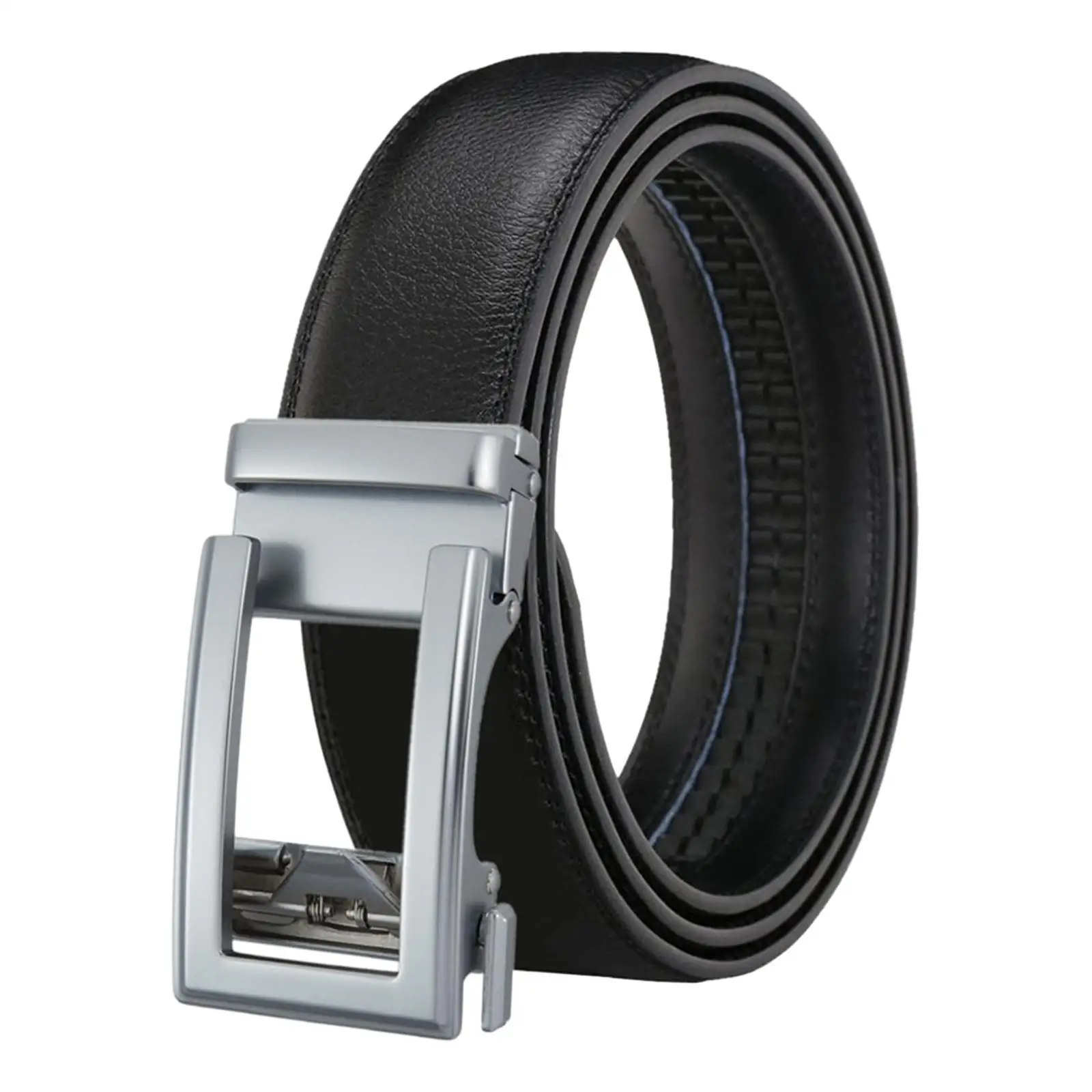 Men Belt PU Leather Belt Classic Automatic Buckle Casual Work Belt Dress Belt Slide for Business Events Dancing