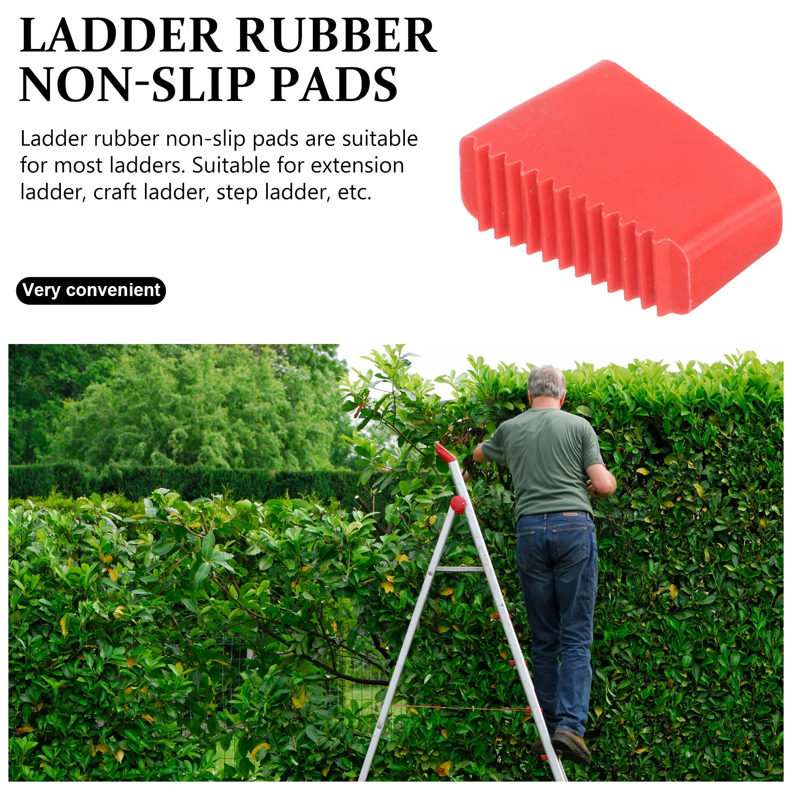 4 Pcs Non Slip Ladder Foot Pad Replacement Rubber Covers Foldable Ladder Feet Cover Protective Caps Step Stool Parts Scaffolding