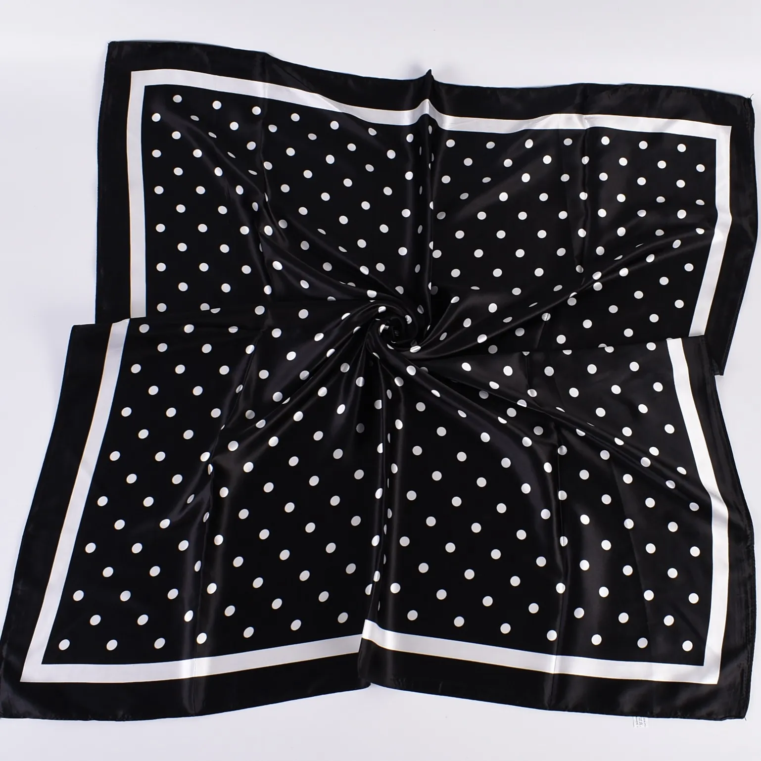 Summer new fashionable temperament wavelet dot 90CM large square scarf printed with fashionable square silk 2