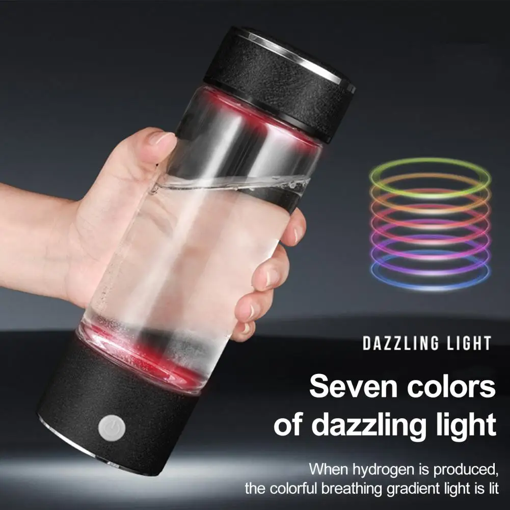 

450ML Hydrogen Water Cup Transparent USB Rechargeable Mineral-rich Water Maker Rapid Electrolysis Hydrogen-rich Hydrogen Water B