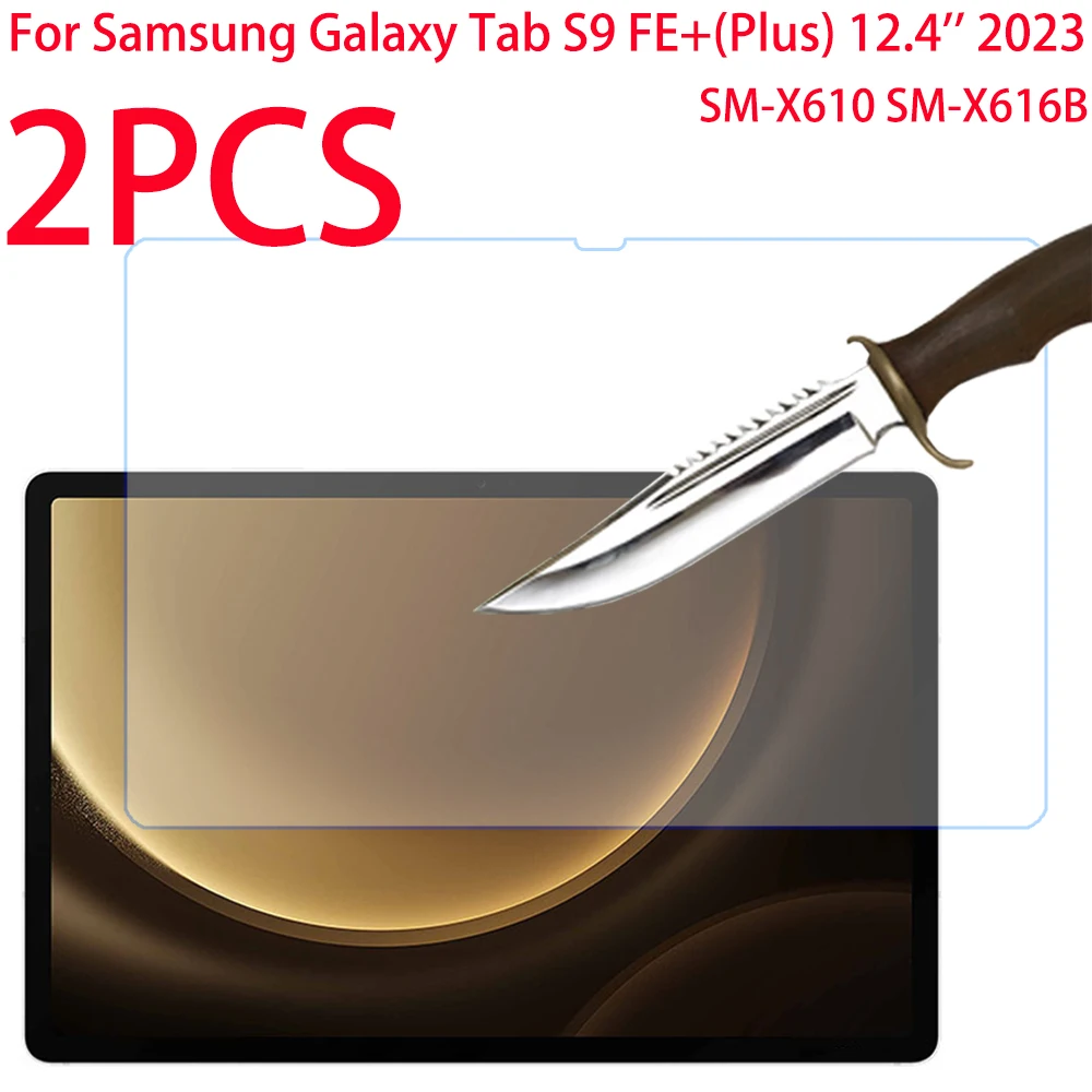 삼성 갤럭시 탭 S9 FE + 플러스 12.4 인치 2023 강화 유리 화면 보호기 SM-X610 X616B 보호 필름 맞춤 화면에 대 한 2PCS