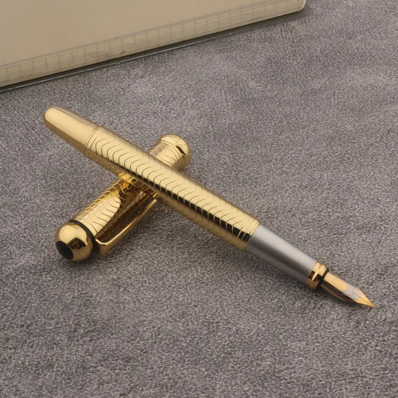 Metal classical line Fountain Pen Golden Elegante Signature Pen School Student Office Gifts Stationery fountain pen