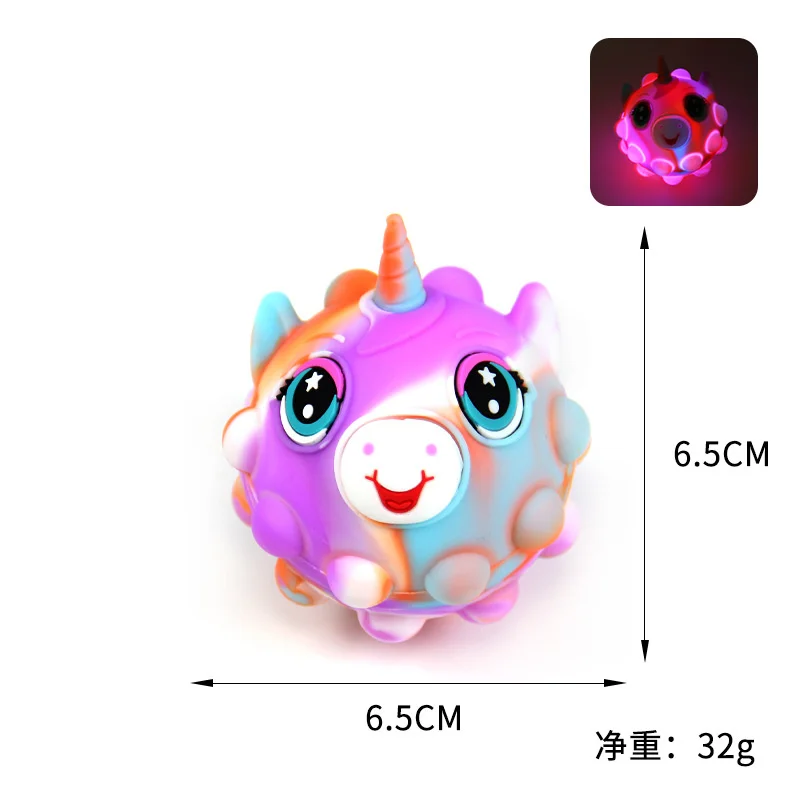 squishy stress toys 4PCS Luminous Fidget Toys Kawaii Unicorn Toy Squishy Antistress Popited Stress Relief Toy Silicone Ball For Kid Funny Baby Toys dumplings stress ball