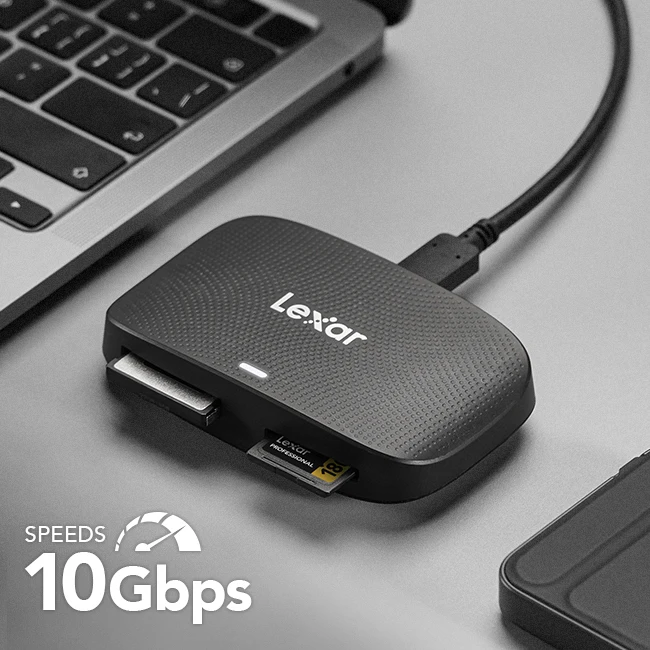 렉사 프로페셔널 CFexpress 타입 B 및 SD 카드 리더 USB 3.2 Gen 2 고속 메모리 카드 RW520 100% 4K