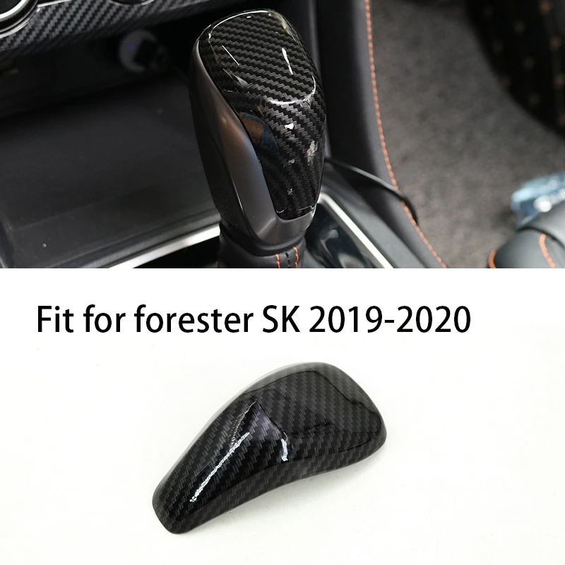 

carbon fiber car gear cover for subaru forester xv 2018 2019 2020 2021 2022 2023 outback accessories trims chrome shift knob