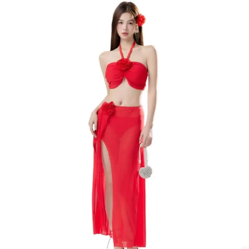 Frauen 3 PCs Split Badebode Badeanzug Damen Color Bading Anzug 69HD – Detail 1