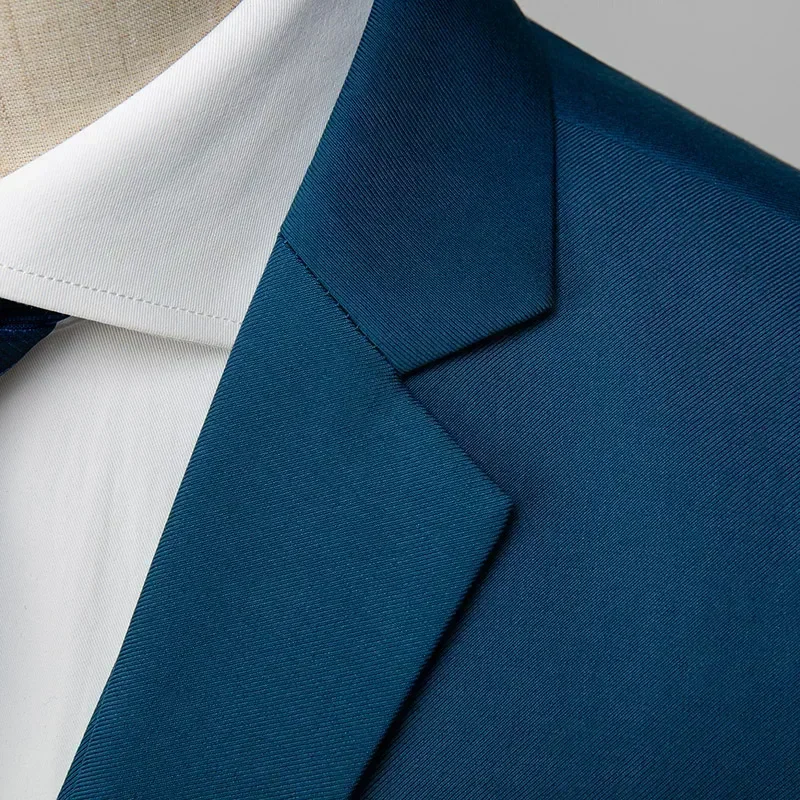 Men's Business Casual Solid Color Suits Male Two Button Blazers Jacker Coat Trousers Pants mens suit