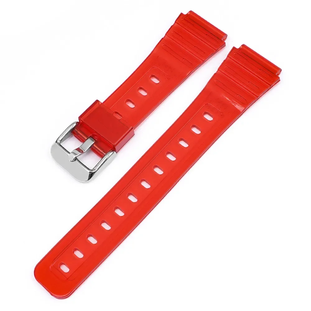 Transparent Waterproof Resin Watch Band with 18mm Rubber Sport Strap