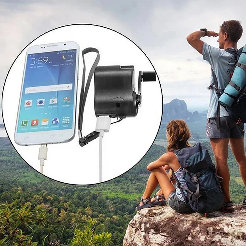 Emergency Outdoor Hand Crank Power Dynamo Emergency Charger 5.5V Travel Charger Outdoor Survival Accessories Hand Crank Charger
