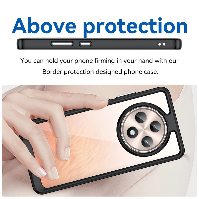 Crystal Clear Shockproof Phone Case with Colorful Border