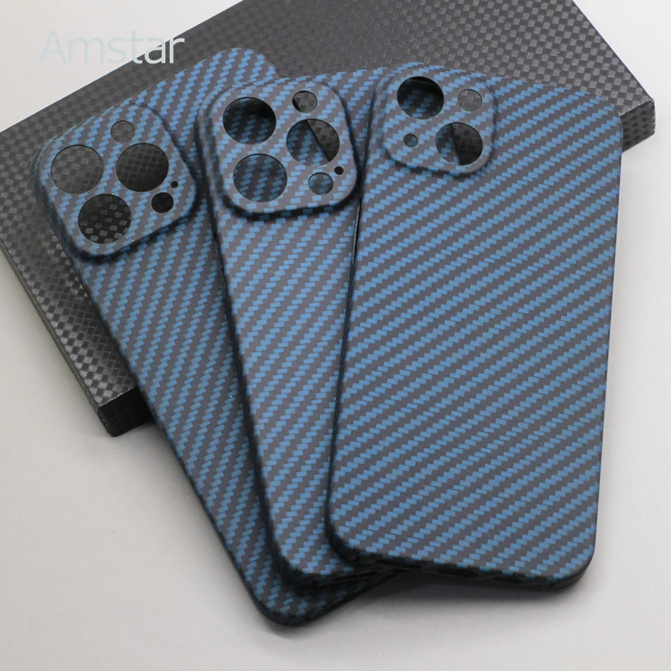 Amstar Navy-blue Carbon Fiber Lens Wrap Phone Case for iPhone 13 Pro Max Ultra-thin Aramid Fiber Phone Cover for iPhone 13 Pro iphone 11 Pro Max wallet case