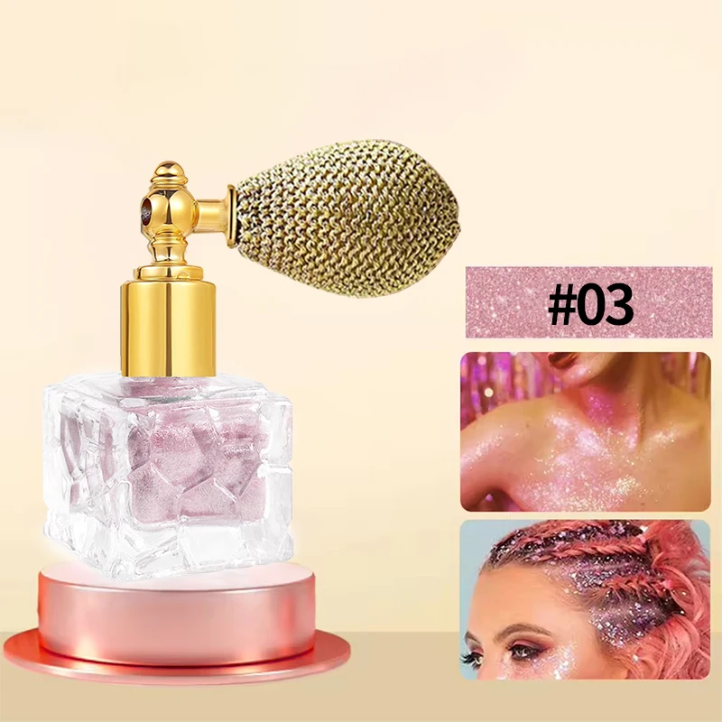 Diamond Highlighter Gloss Powder Spray Illuminator Makeup for Women Shimmer Sparkle Powder for Face and Body Cosmetics Makeup 6