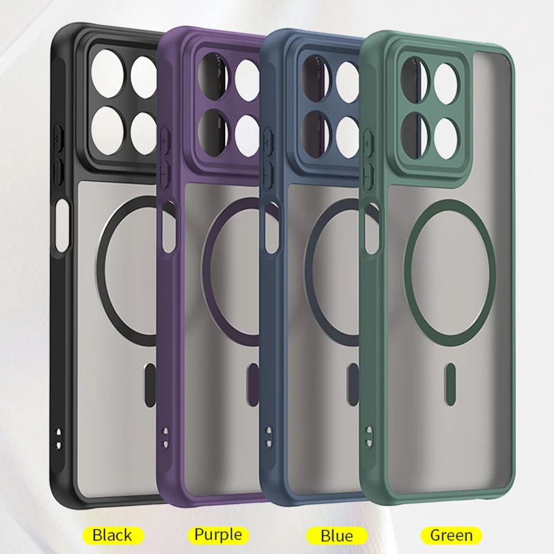 Magnetic Translucent Frosted Matte Waterproof Protective Phone Case