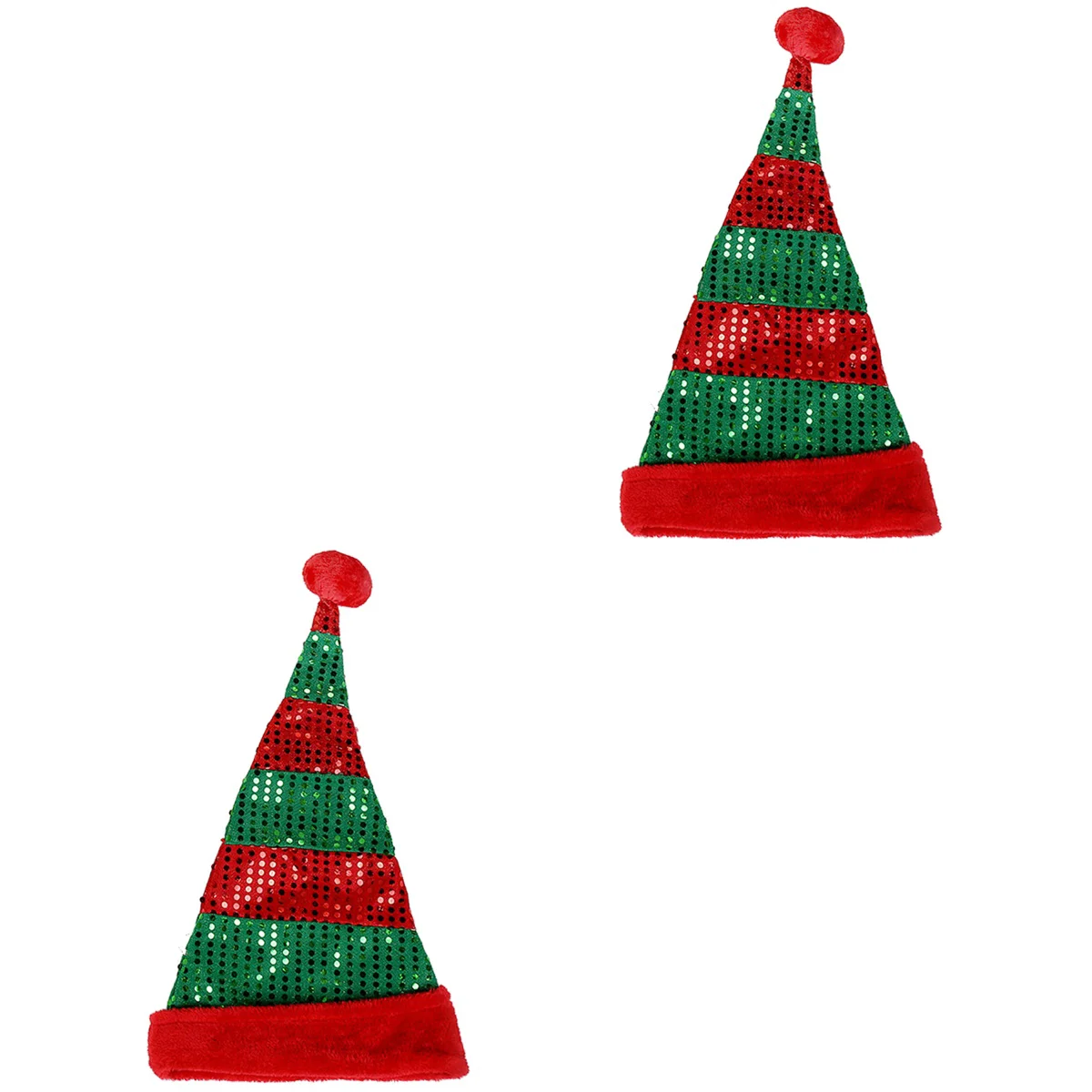 

2pcs Fashion Sequin Santa Claus Paillette Christmas Hats Santa Hats Headdress Decorations Party Favors for Holiday Party