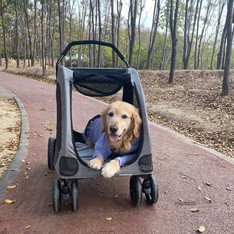 Cochecito plegable nórdico creativo para mascotas. Ligero y fácil de usar.