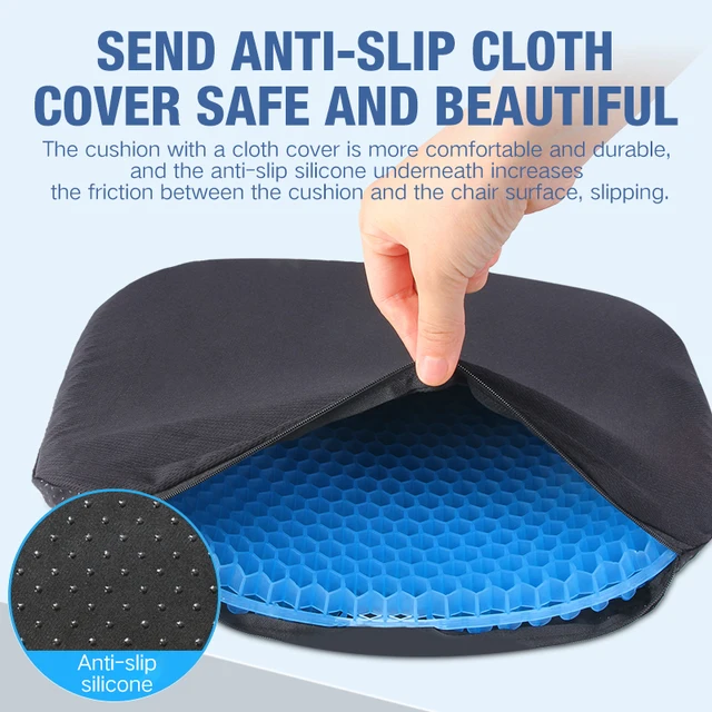Coussin de siège en Gel, Design nid d'abeille respirant d'été pour soulager la pression, douleur au coccyx pour la maison, le bureau, les fauteuils roulants et les voitures 5
