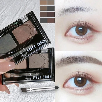 Two-Color Eyebrow Powder Shadow Waterproof and Sweat-proof Three-dimensional Eyebrow Shape Natural Long-lasting Eye Brow Powder 1