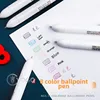M&G 2Pcs Multicolor Pens 8-in-1 Retractable Ballpoint Pens,8 Colors Transparent Barrel Ballpoint Pen for Office School Supplies 6