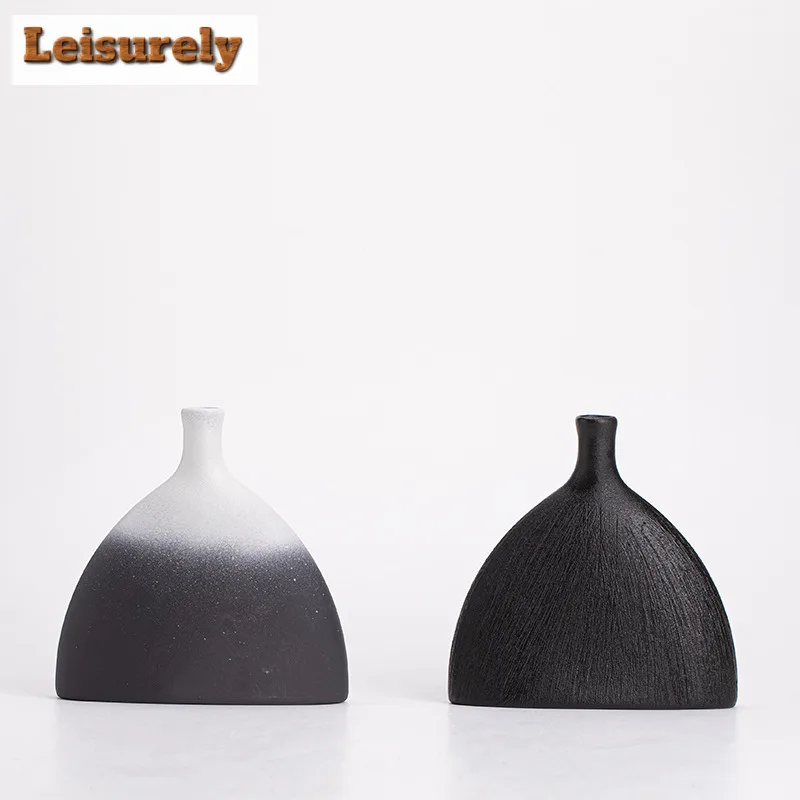 1pcs Black Cloud Nordic Ceramic Vase Circular Hollow Donuts Flower Pot Home Decoration Accessories Interior Office Desktop Decor