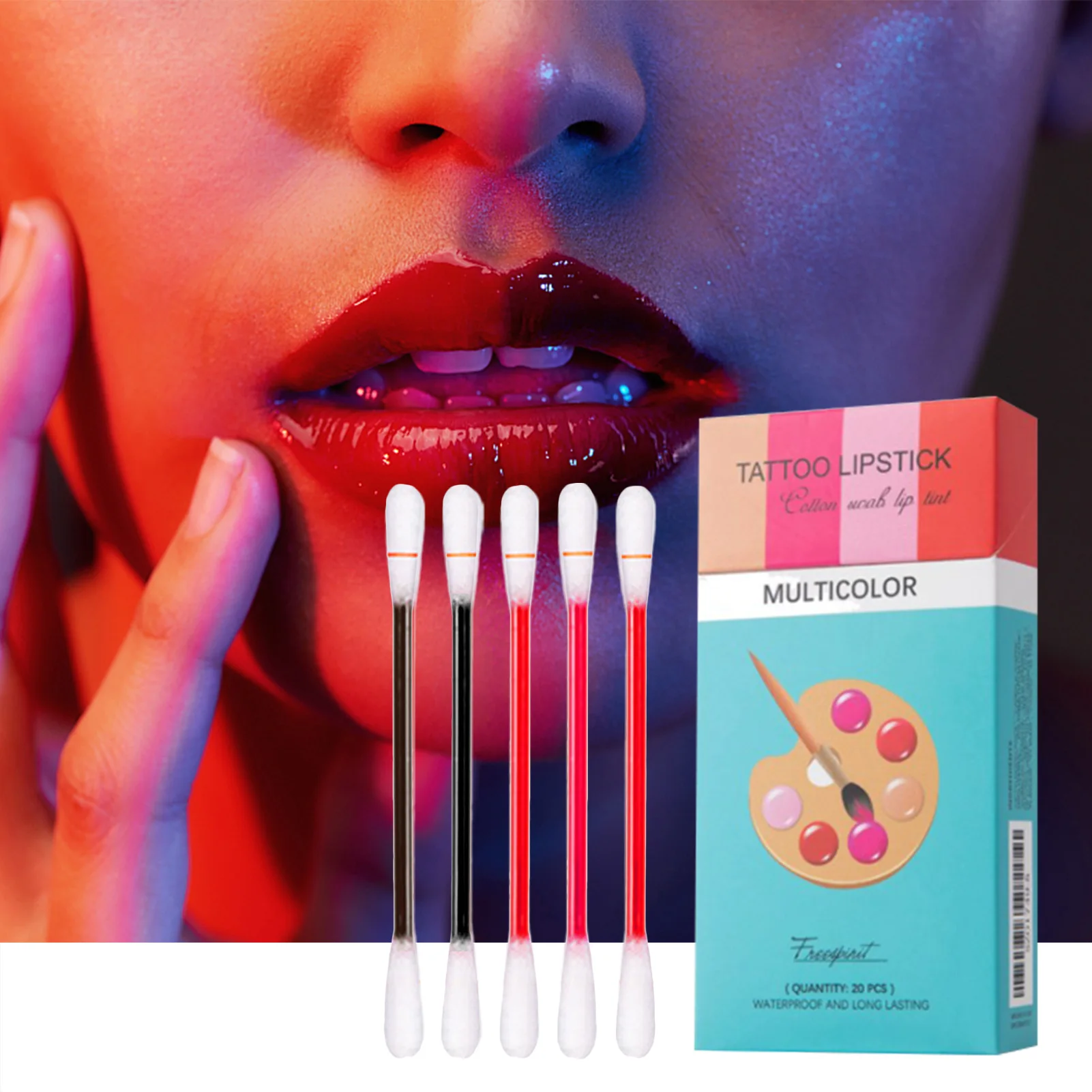 Lip Gloss Cotton Swab Waterproof Durable Lipstick Swab Lazy Lipstick Non-Stick Lipstick Pill Lipstick Multicolor Liquid Lip-Tint 2