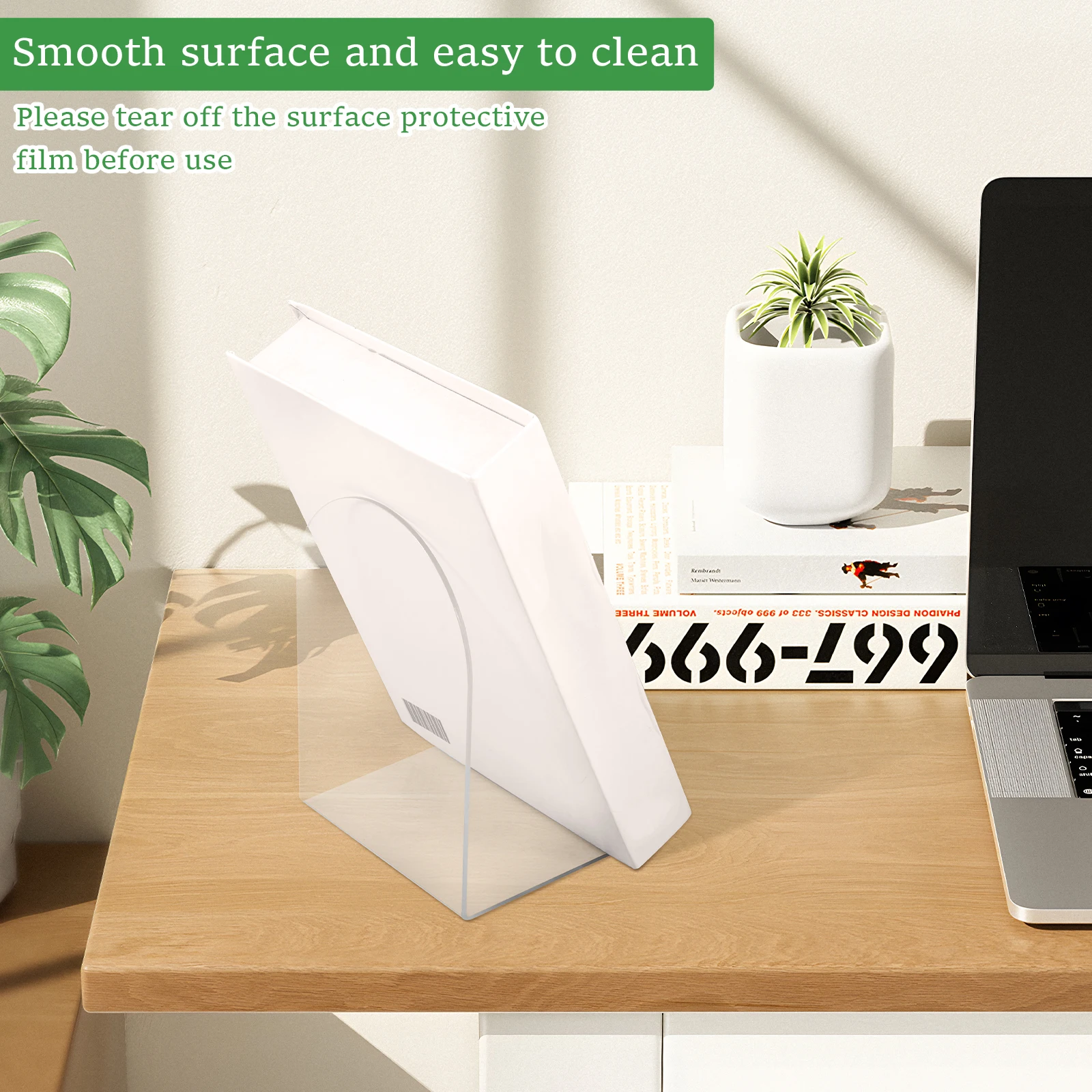 10Pcs Clear Acrylic Bookends L Shape Stand Bookshelf Desktop Organizer Decorative Storage Rack for Bedroom Office Library School