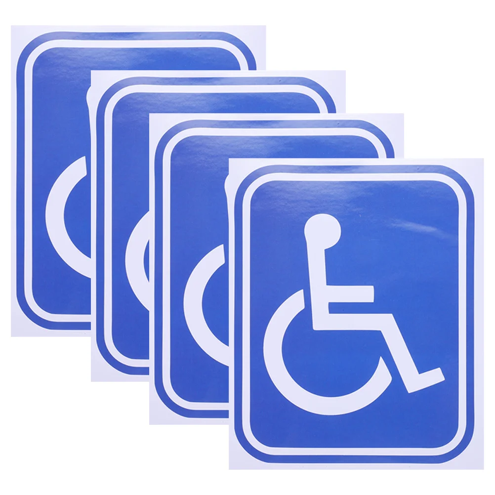 4 Pcs Sticker Self Adhesive Disabled Wheelchair Sign Car Window Large ...
