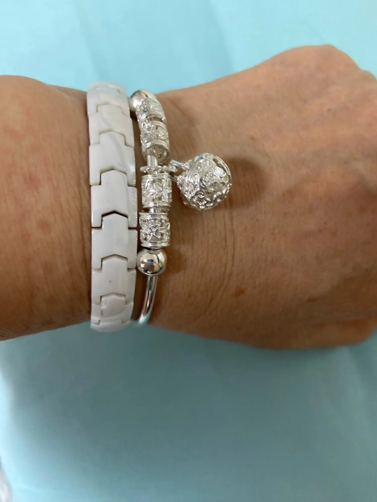 Silver Hollow Bell Bangle | Adjustable Women’s Bracelet photo review