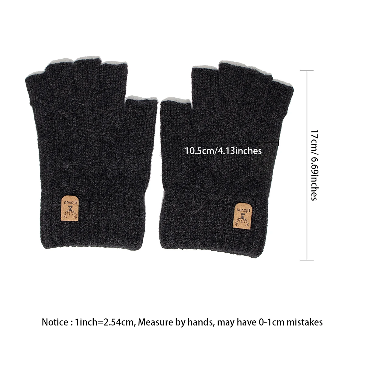Knitted Half finger gloves Warm Autumn Winter Men Women Casual Gloves for Work Writting or Touch Screen